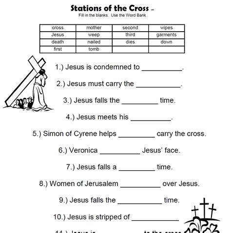 stations of the cross worksheets for kids